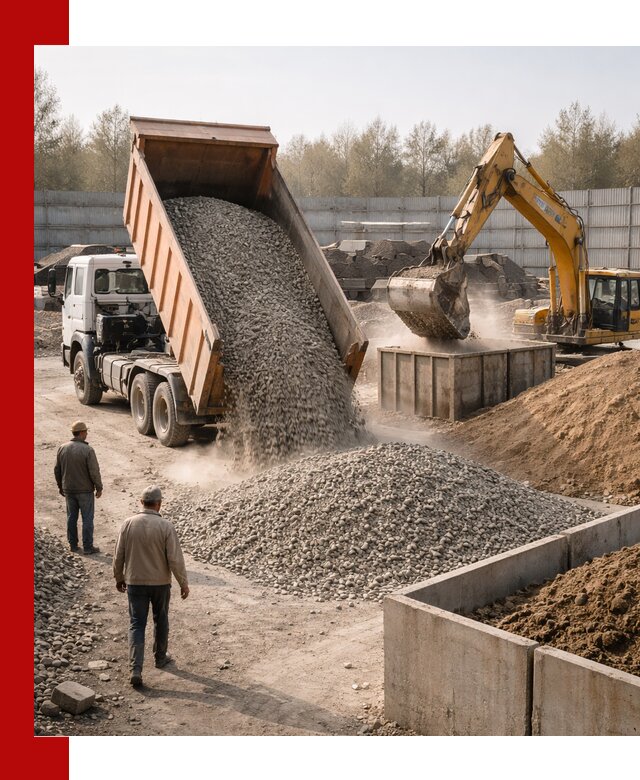 Доставка нерудных материалов с погрузкой и разгрузкой в Чебоксарах