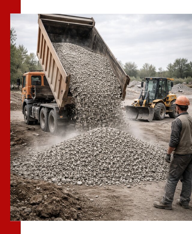 Доставка щебня в Чебоксарах крупными и мелкими фракциями