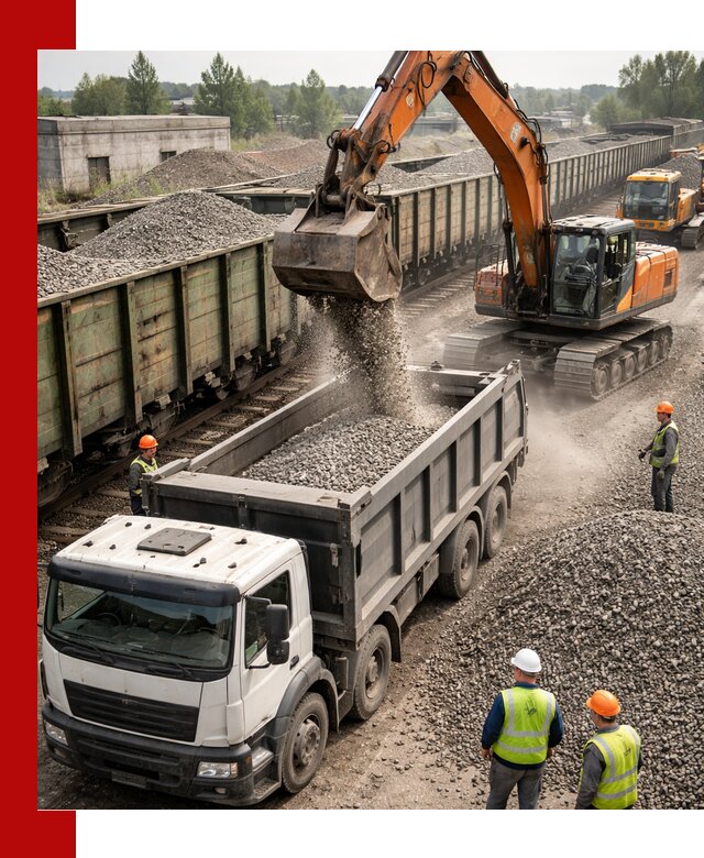 Железнодорожный щебень фракция 25–60 для поставок в Чебоксарах