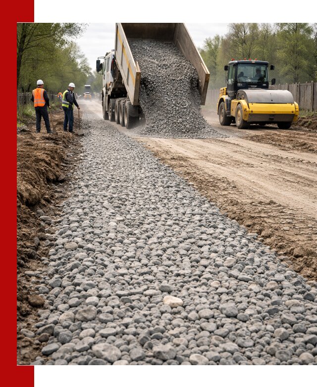 Доставка щебня для отсыпки дорог в Чебоксарах высокого качества