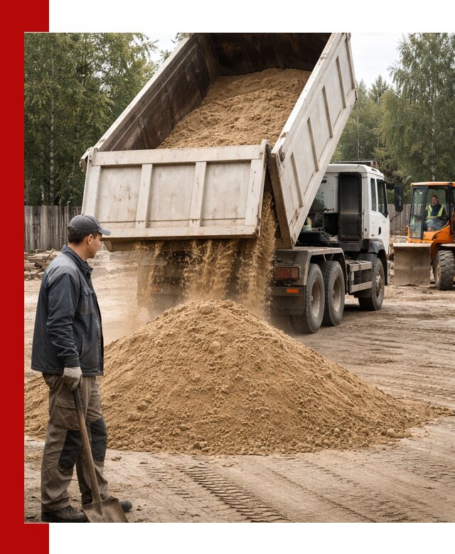 Доставка и продажа песка с разгрузкой в Чебоксарах