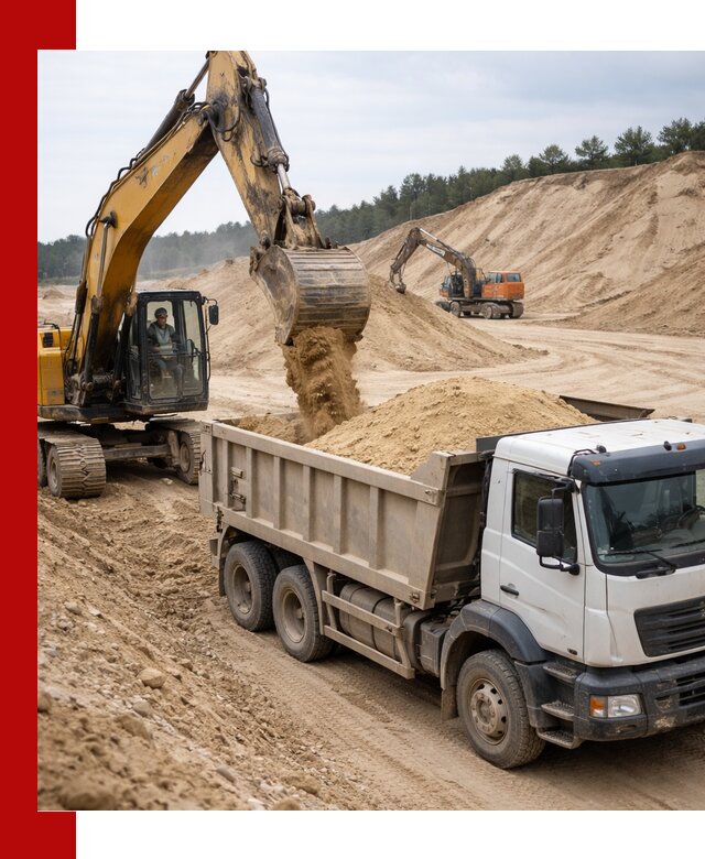 Доставка карьерного песка с самосвалами и разгрузкой в Чебоксарах