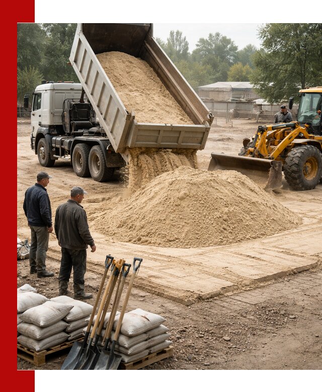 Доставка мытого песка в Чебоксарах с самосвалами по выгодной цене
