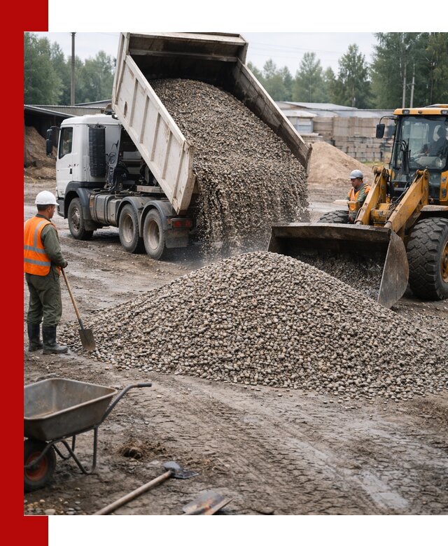 Мытый гравий с доставкой в Чебоксарах от карьера до участка