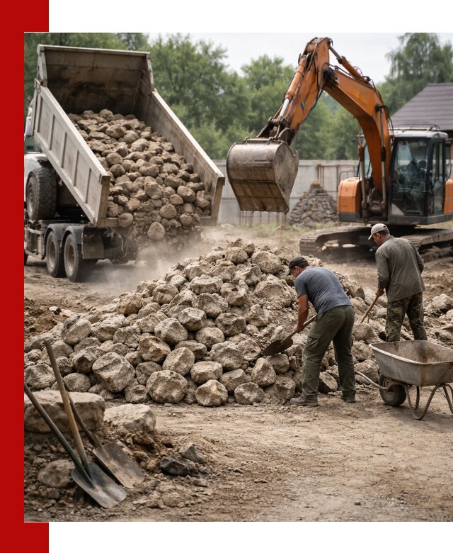 Доставка и разгрузка бутового камня в Чебоксарах