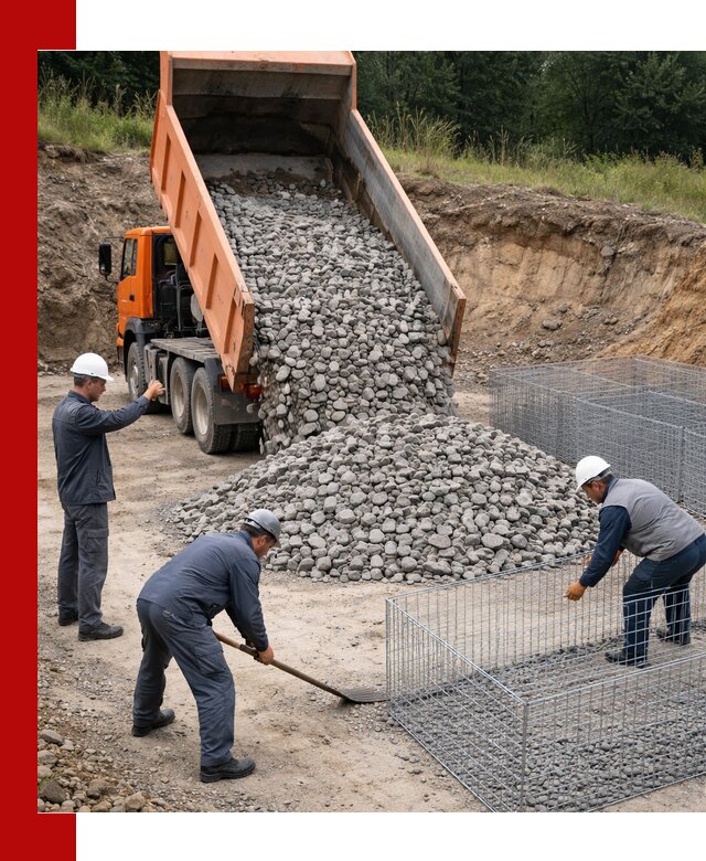 Камень для габионов с доставкой в Чебоксарах быстро и надёжно
