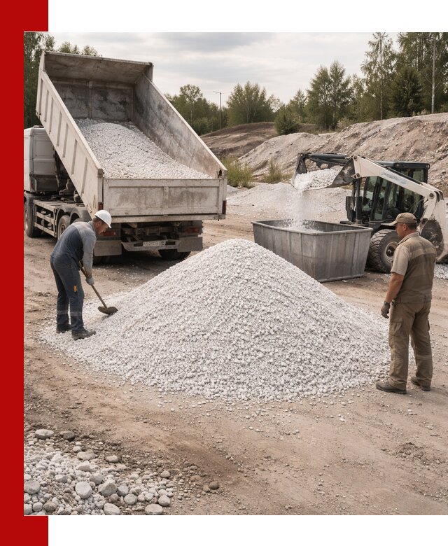 Доставка и продажа белой мраморной крошки в Чебоксарах