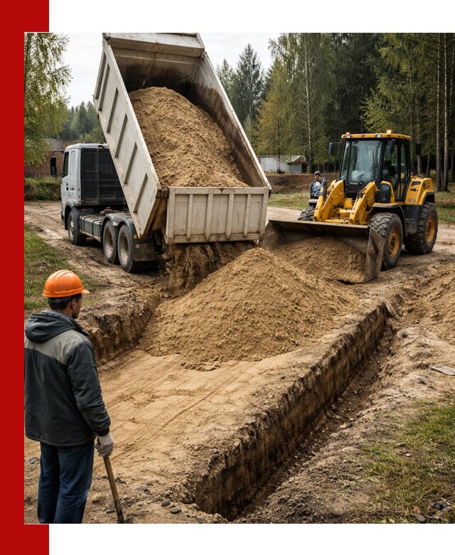 Доставка песчаного грунта в Чебоксарах для строительных работ