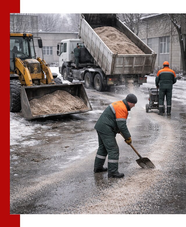 Реагент против гололеда с доставкой и нанесением в Чебоксарах